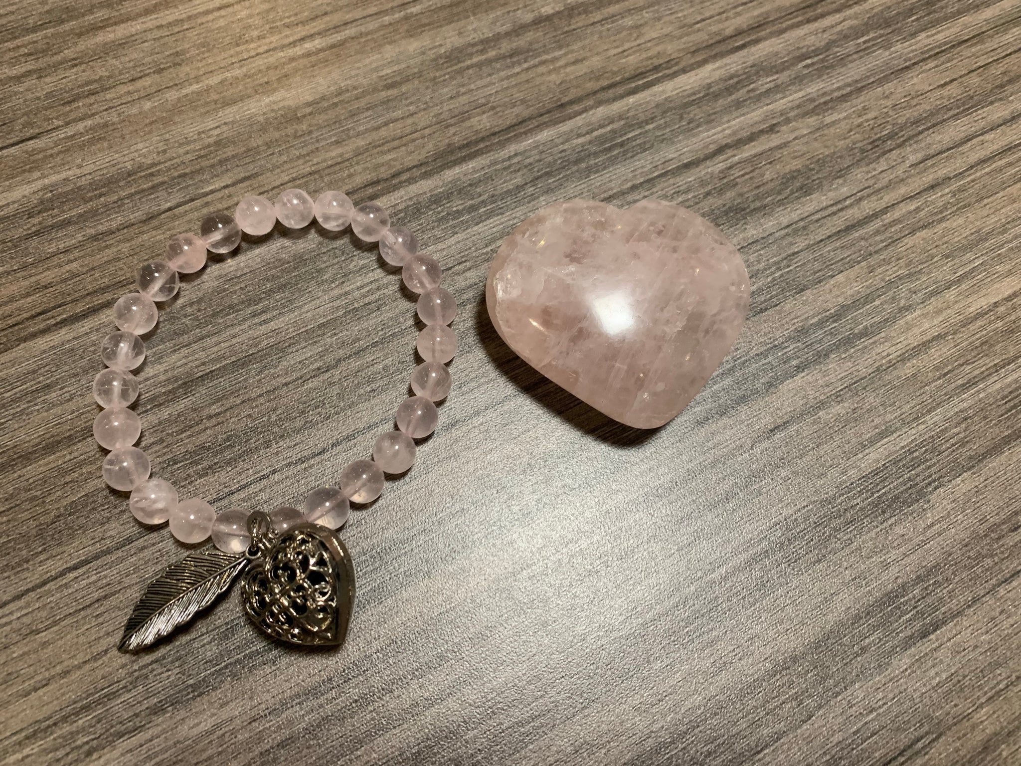 Crystal Heart and Aromatherapy Bracelet