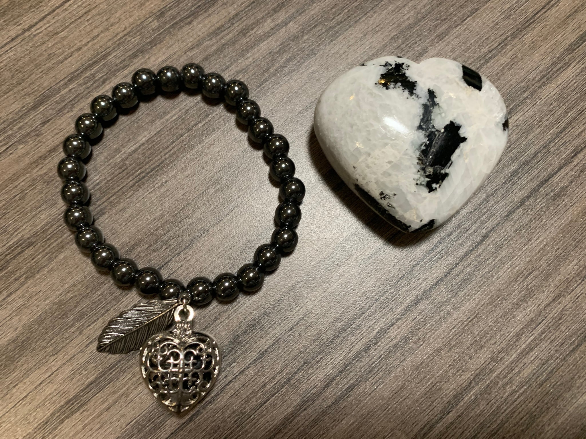 Crystal Heart and Aromatherapy Bracelet